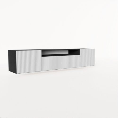 NOEMI wall-mounted TV cabinet, white/black, ADRK