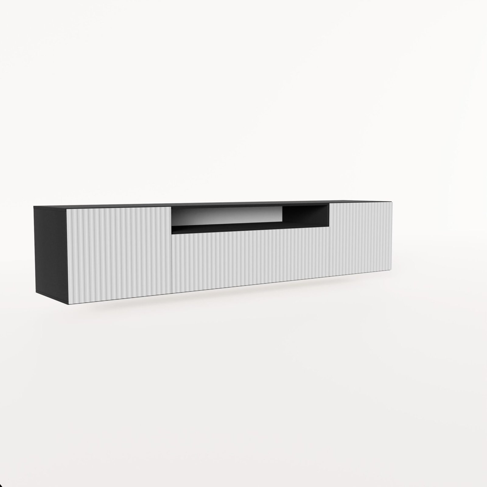 NOEMI wall-mounted TV cabinet, white/black, ADRK