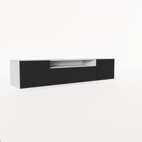 NOEMI wall-mounted TV cabinet, black/white, ADRK