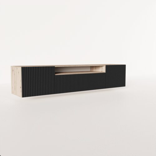 NOEMI TV cabinet, wall-mounted, black/Artisan ADRK