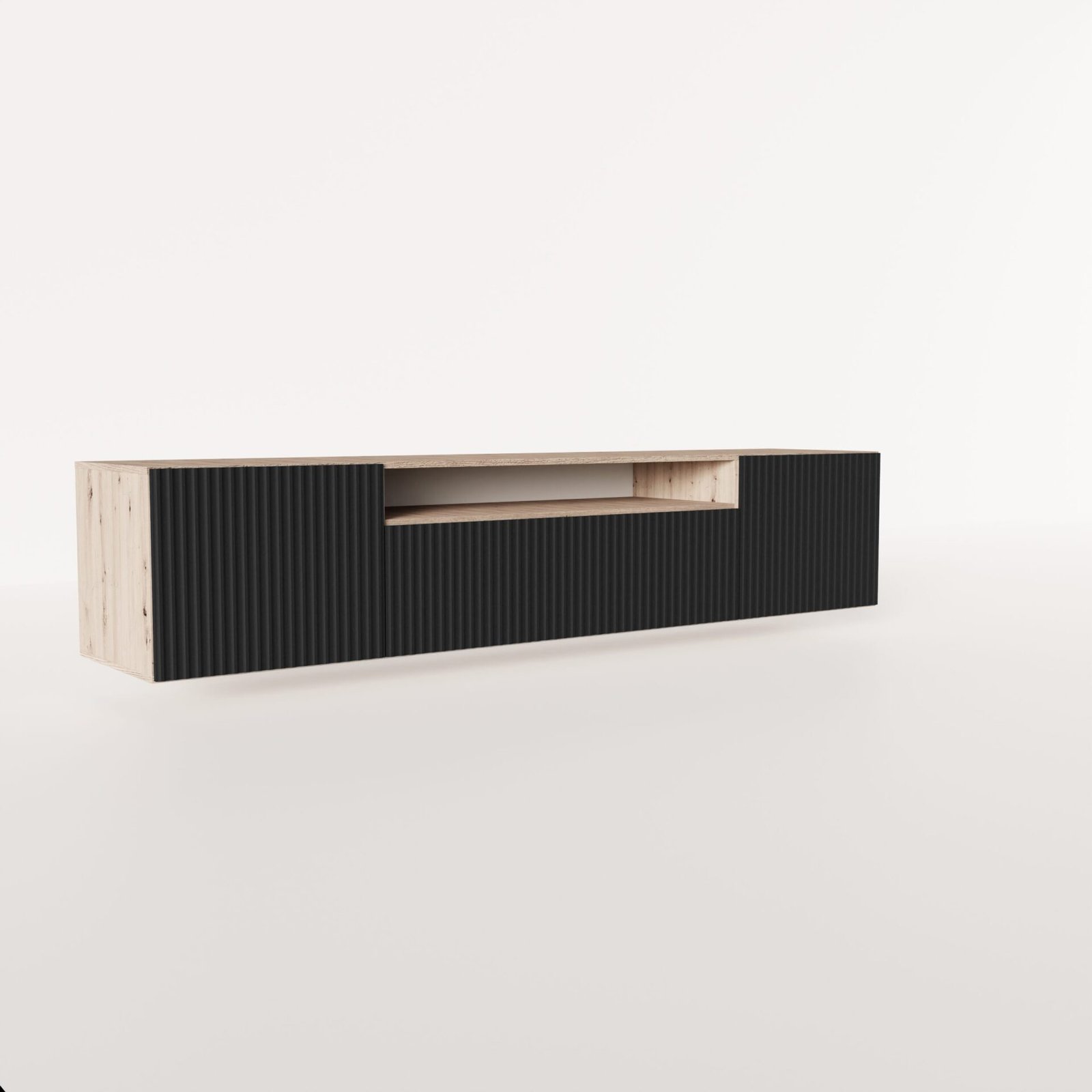 NOEMI TV cabinet, wall-mounted, black/Artisan ADRK