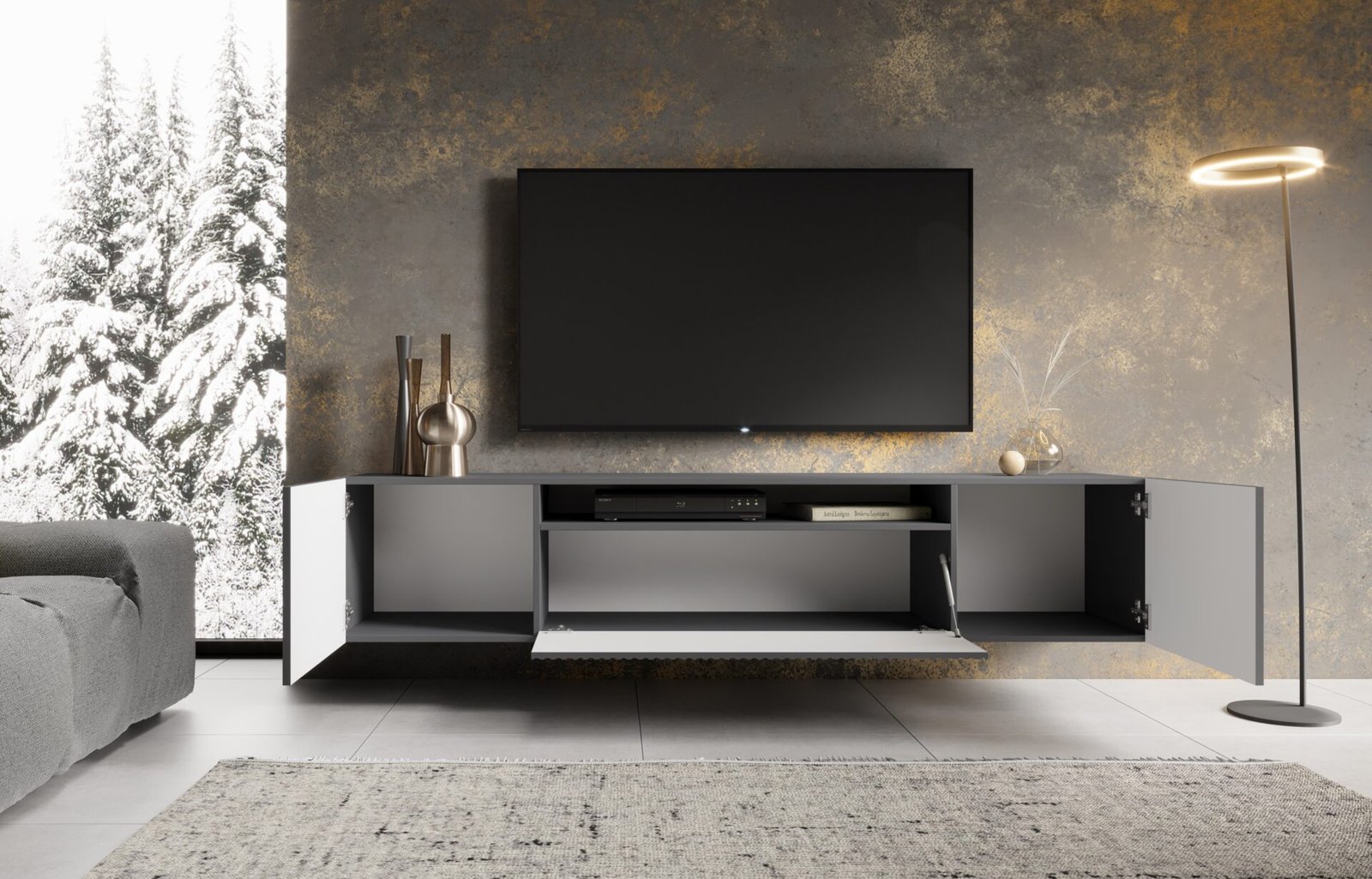 NOEMI TV cabinet hanging graphite ADRK - Image 2