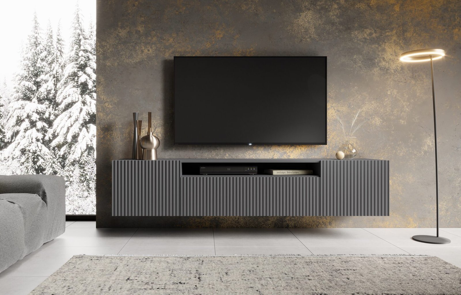 NOEMI TV cabinet hanging graphite ADRK - Image 3