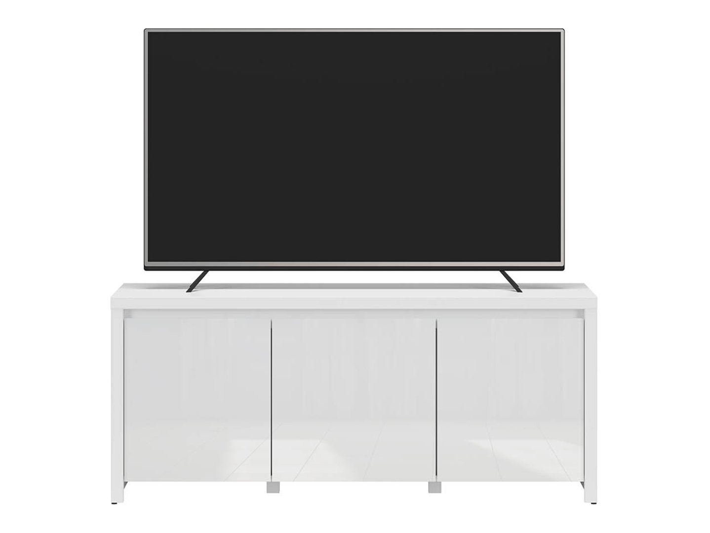LARIOS three-door TV cabinet, 143 cm, white/glossy white - Image 6