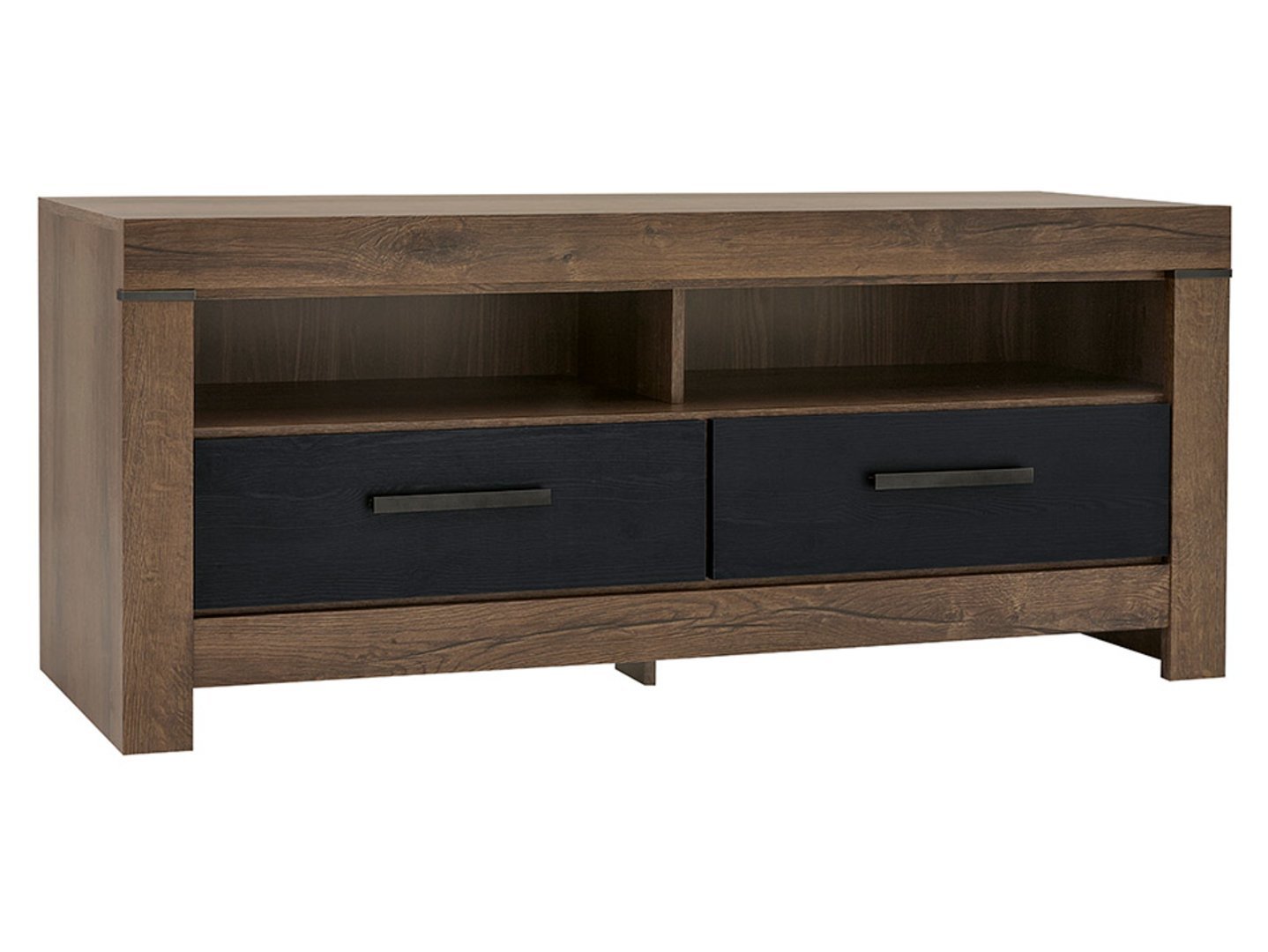 TV cabinet with two drawers BALIN 140 cm monastery oak/black oak - Image 5
