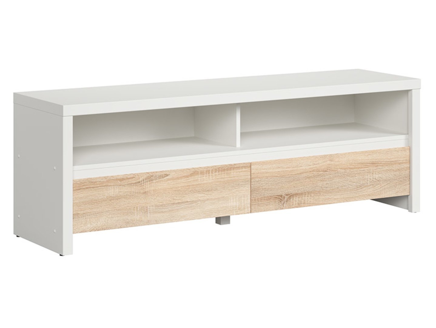 TV cabinet with two drawers KASPIAN 143.5 cm white/sonoma oak
