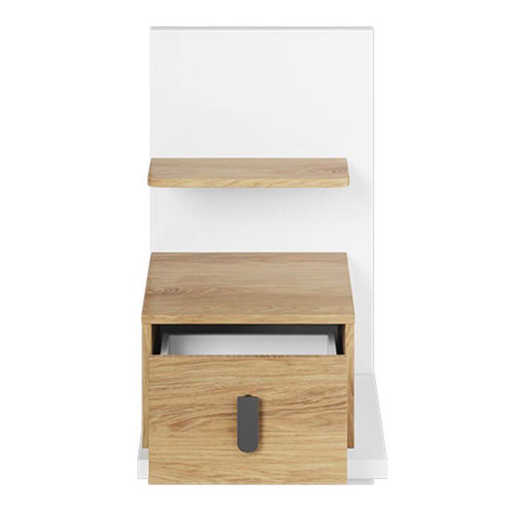 SIMI MS-08 bedside table | White, natural hickory wood - Image 4
