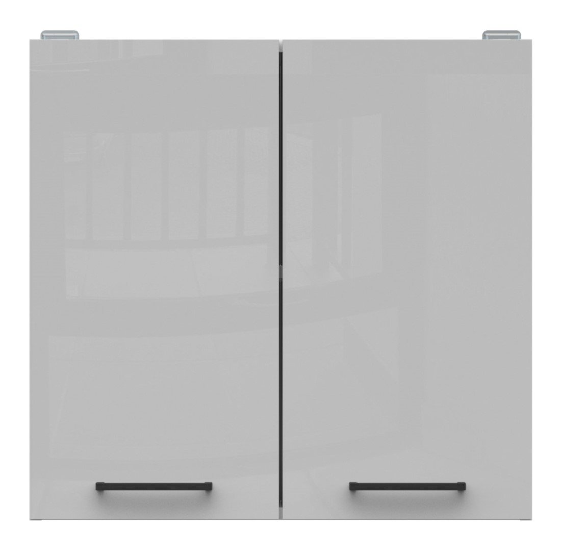 Wall cabinet 60x57 cm JUNONA LINE white/light gray glossy - Image 2