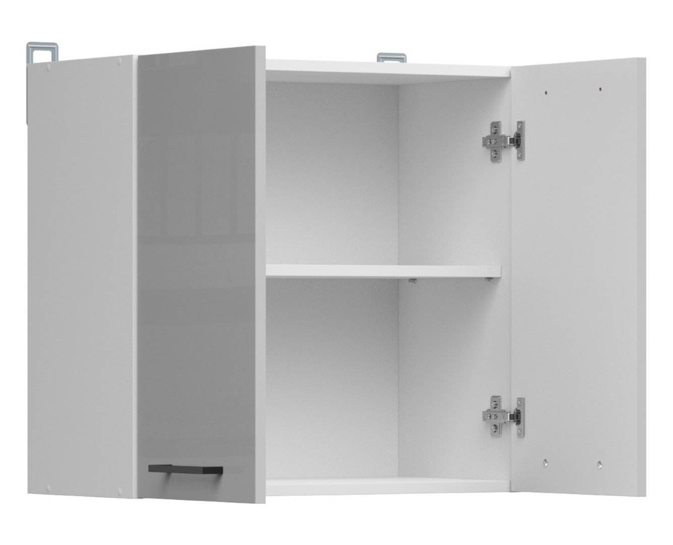 Wall cabinet 60x57 cm JUNONA LINE white/light gray glossy - Image 3