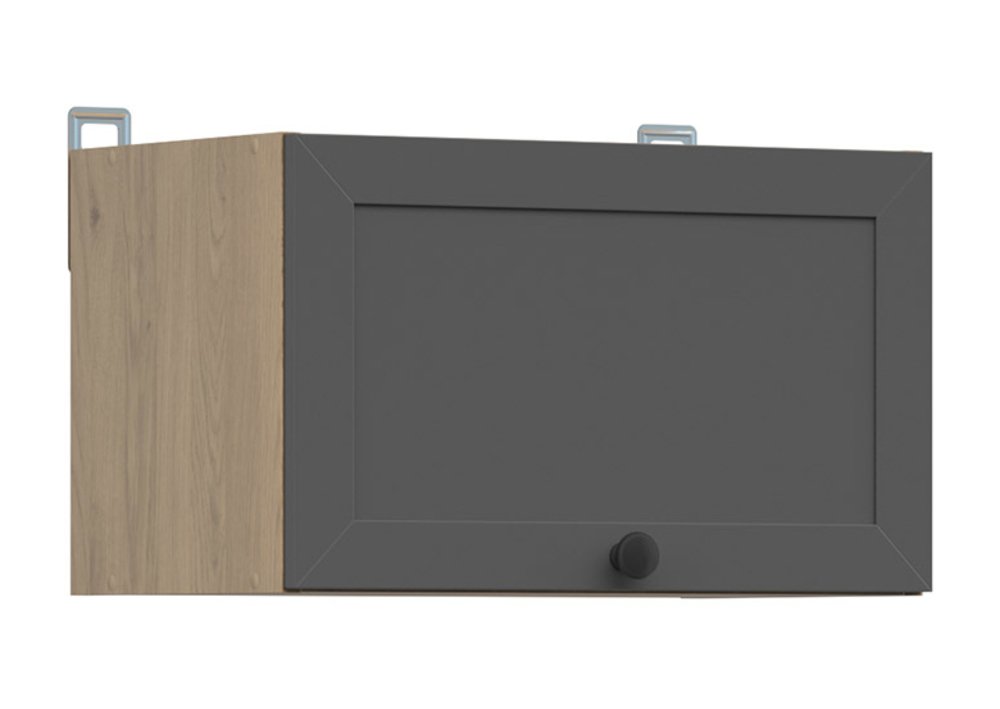 Wall cabinet with hood, 50x30 cm, JUNONA LINE, bernstein oak/graphite