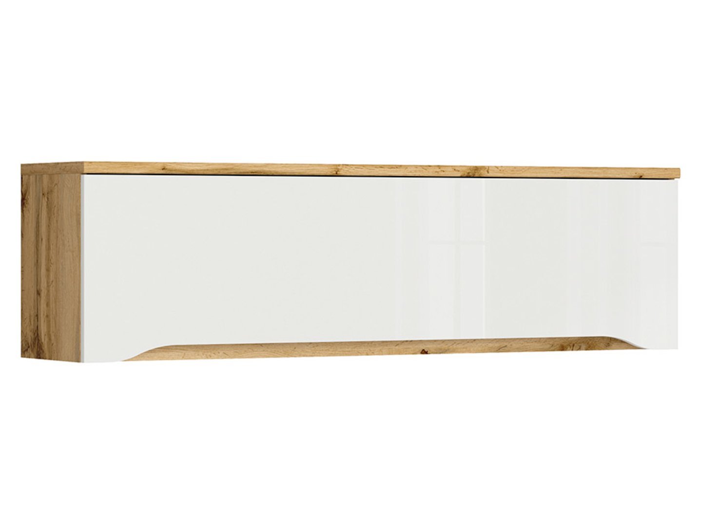 NUIS wall cabinet with doors, 135 cm, Wotan oak/glossy white