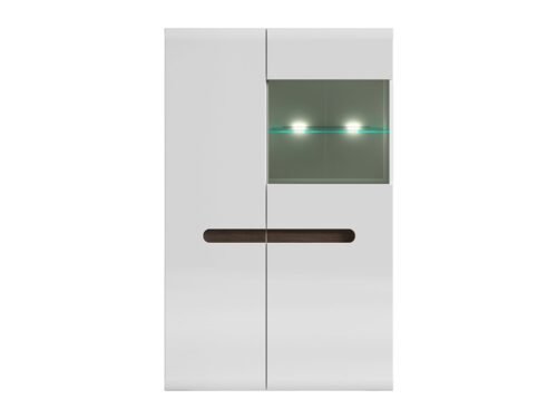 AZTECA TRIO two-door display cabinet, 90 cm, white/glossy white