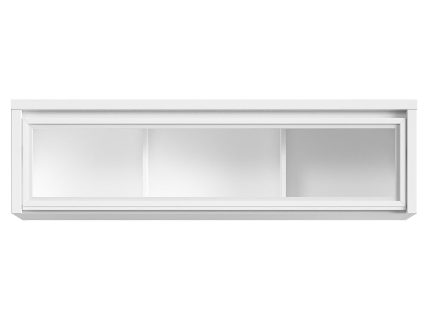 KASPIAN wall cabinet with display case, 143.5 cm, white/matt white - Image 2