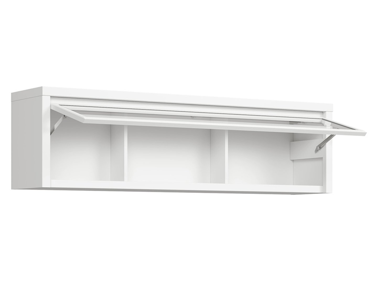 KASPIAN wall cabinet with display case, 143.5 cm, white/matt white - Image 3