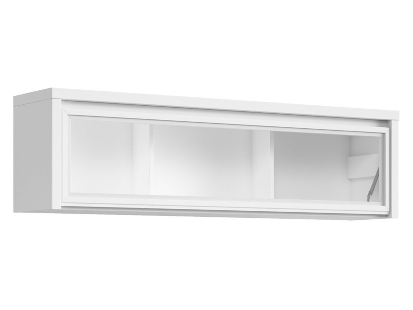 KASPIAN wall cabinet with display case, 143.5 cm, white/matt white
