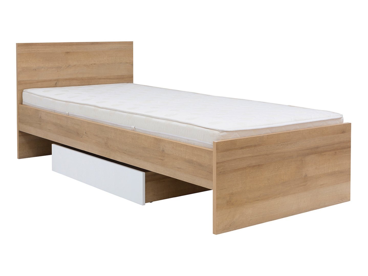 Bed drawer 90 BALDER riviera oak/white glossy color - Image 3