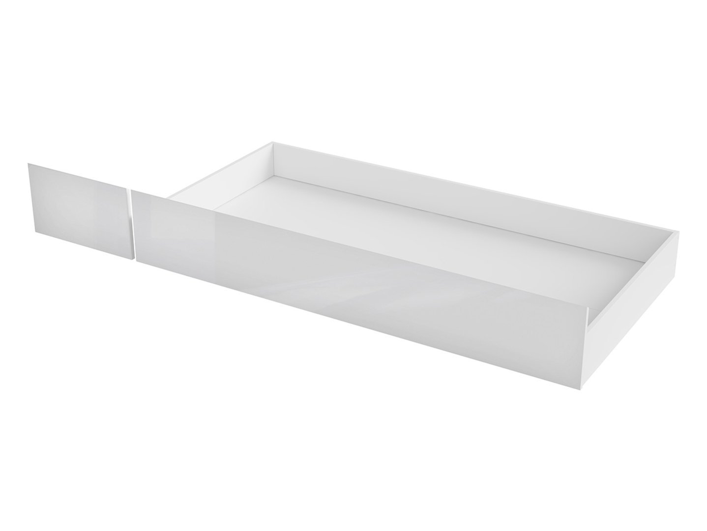 Bed drawer LOZ/120/140 HOLTEN white/white glossy - Image 2
