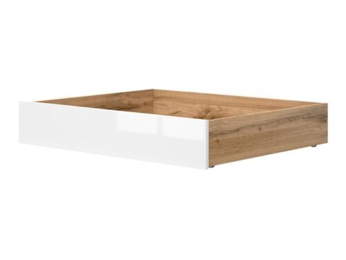 ZELE bed drawer 90 cm wotan oak/white glossy color