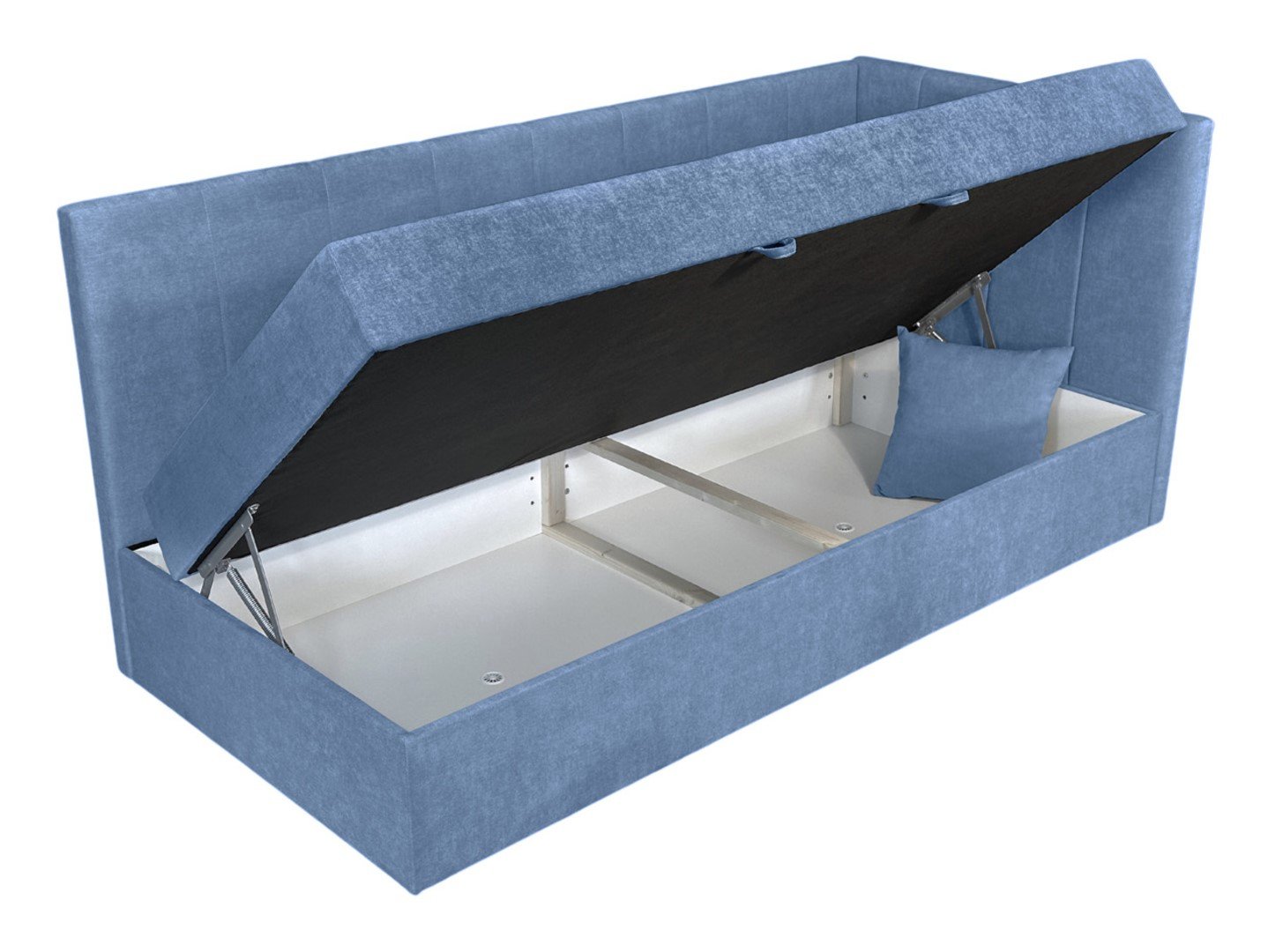 Aldo single sofa bed with storage, blue
