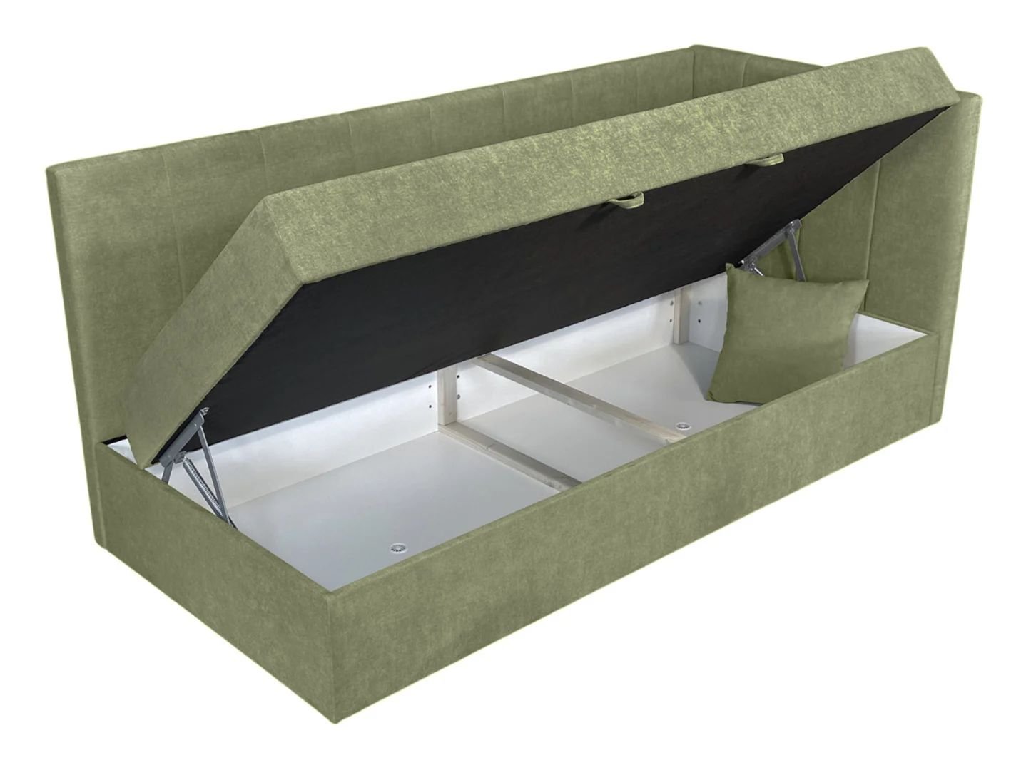 Aldo single sofa bed with storage box, green