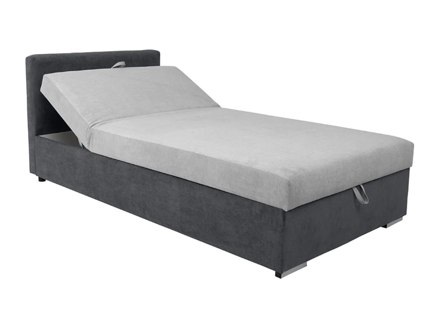 Rico sofa with storage compartment and adjustable backrest, gray