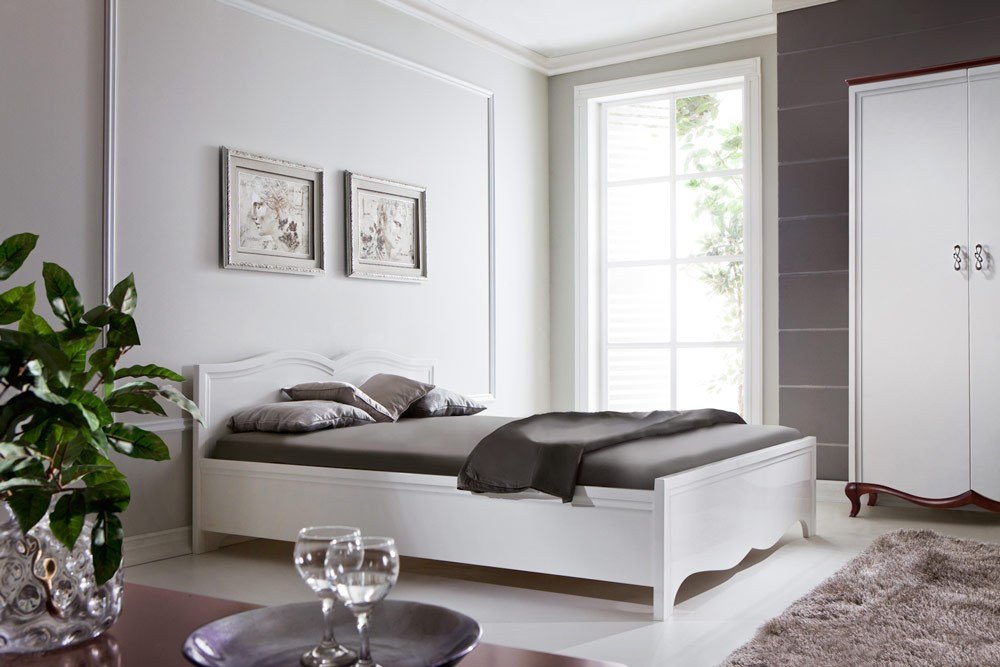 White bed MILANO MI-2A (140/160/180 cm wide) - Image 2