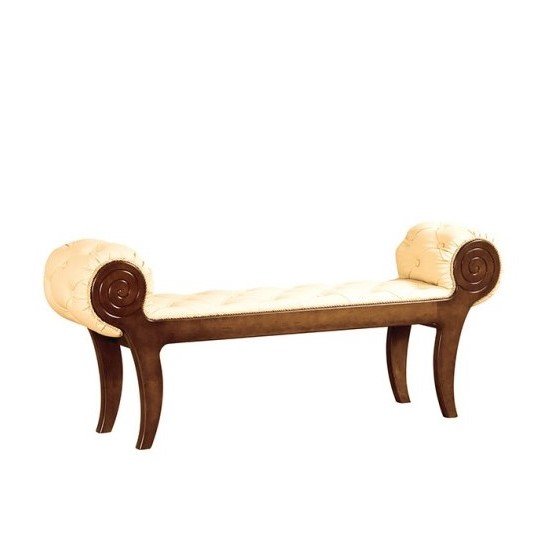 NEPTUN leather bench N-shaped chaise longue
