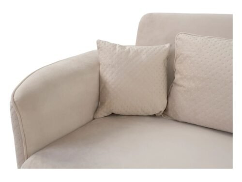Akaro three-seater sofa bed with storage compartment, velvet, beige