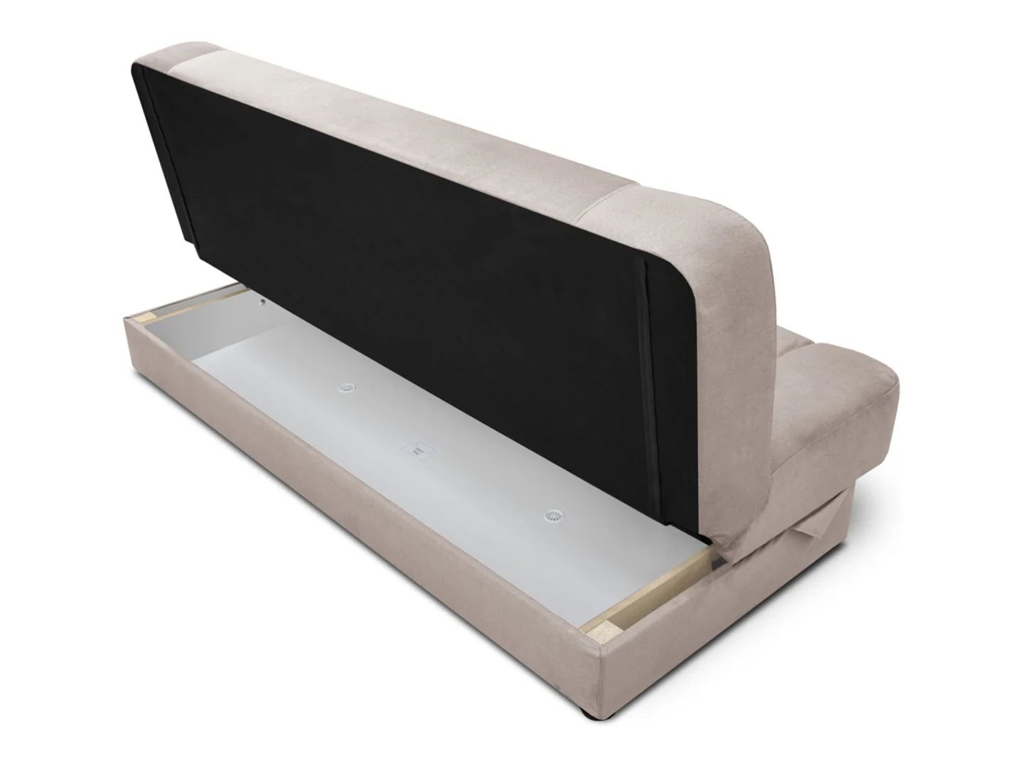 Lami three-seater sofa bed with storage compartment, beige - Image 3