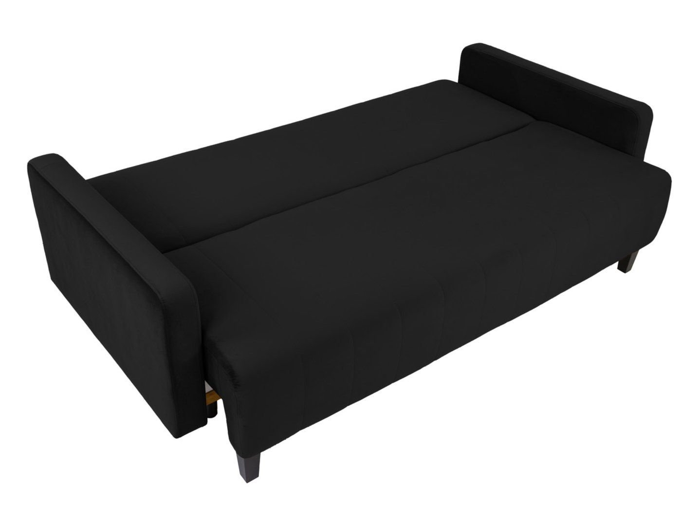 MARCIA three-seater sofa bed with storage compartment, velvet, graphite color