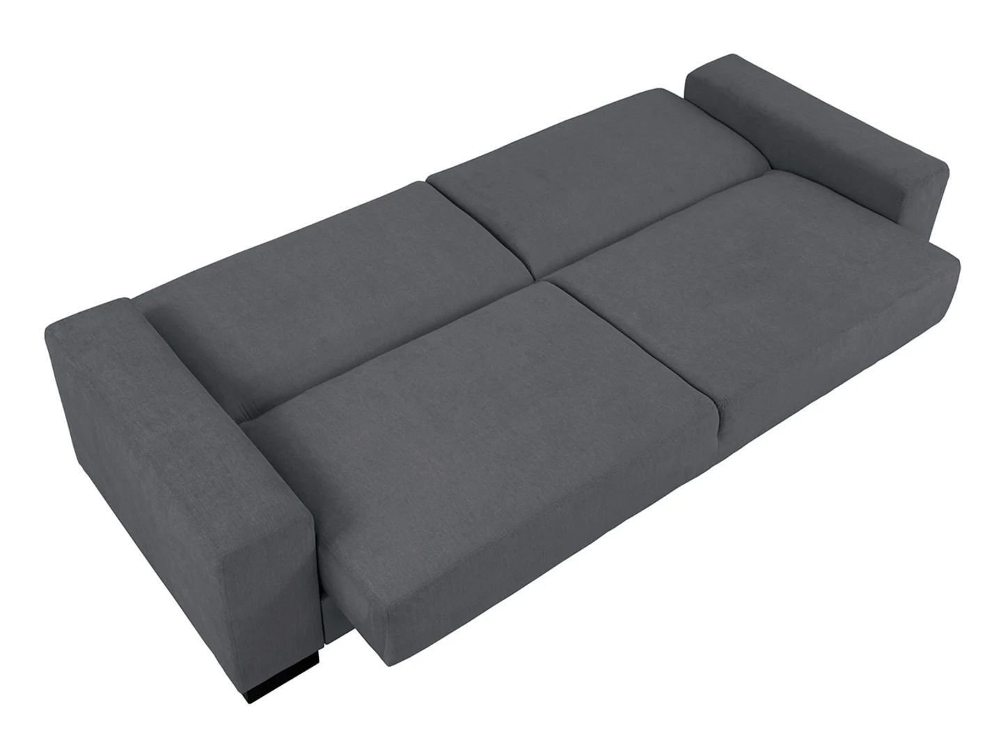 Rubio three-seater sofa bed with sides and storage box, velvet, gray - Image 3