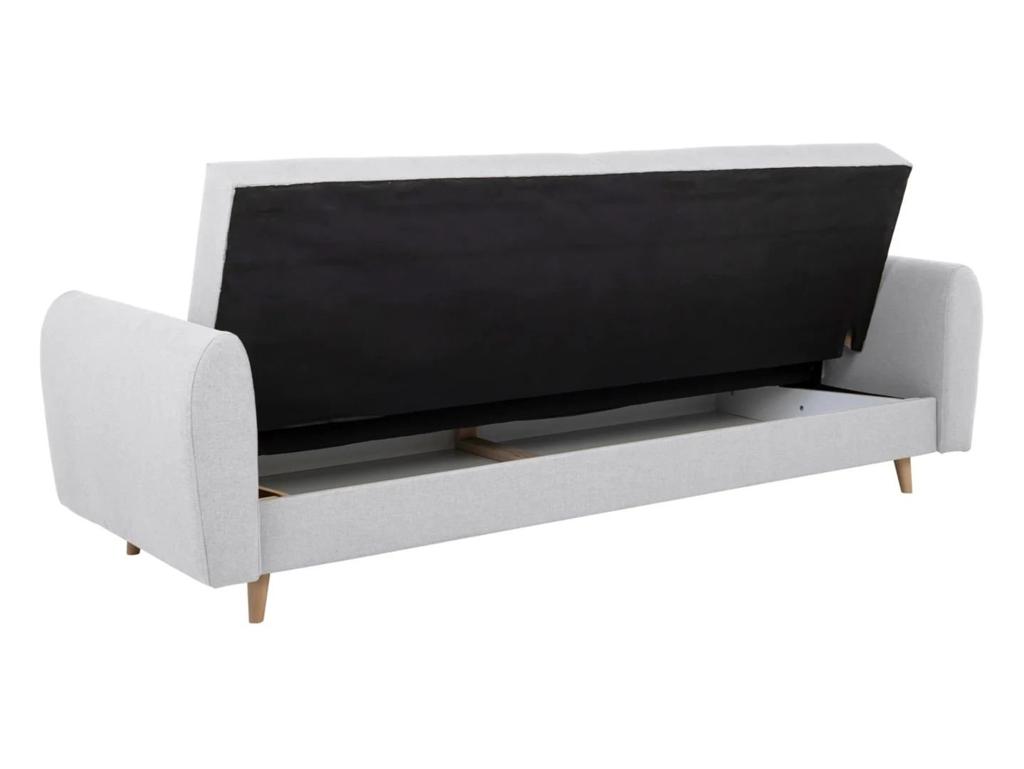 Tova three-seater sofa on legs, extendable with sides and storage box, gray - Image 4