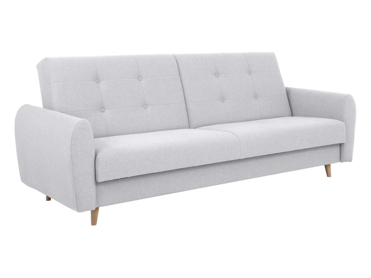 Tova three-seater sofa on legs, extendable with sides and storage box, gray