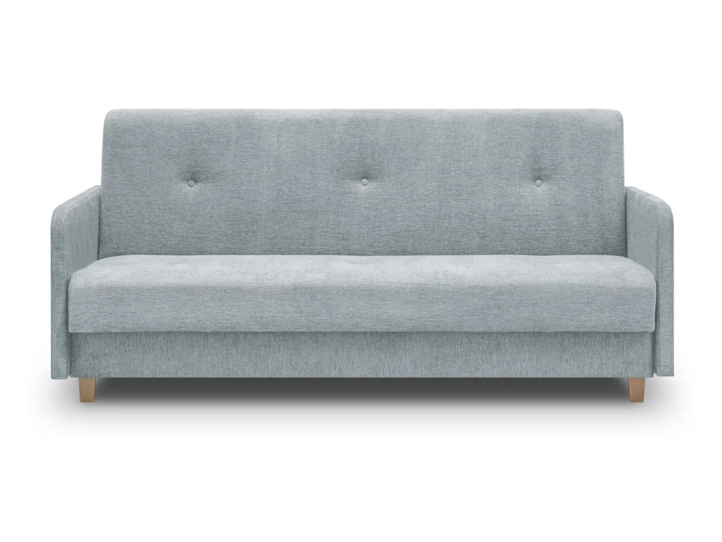 Tyrion three-seater sofa bed with storage box on legs, light gray wicker - Image 6