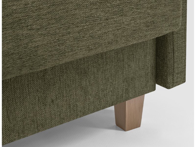Tyrion three-seater sofa bed with storage box on legs, green wicker - Image 4