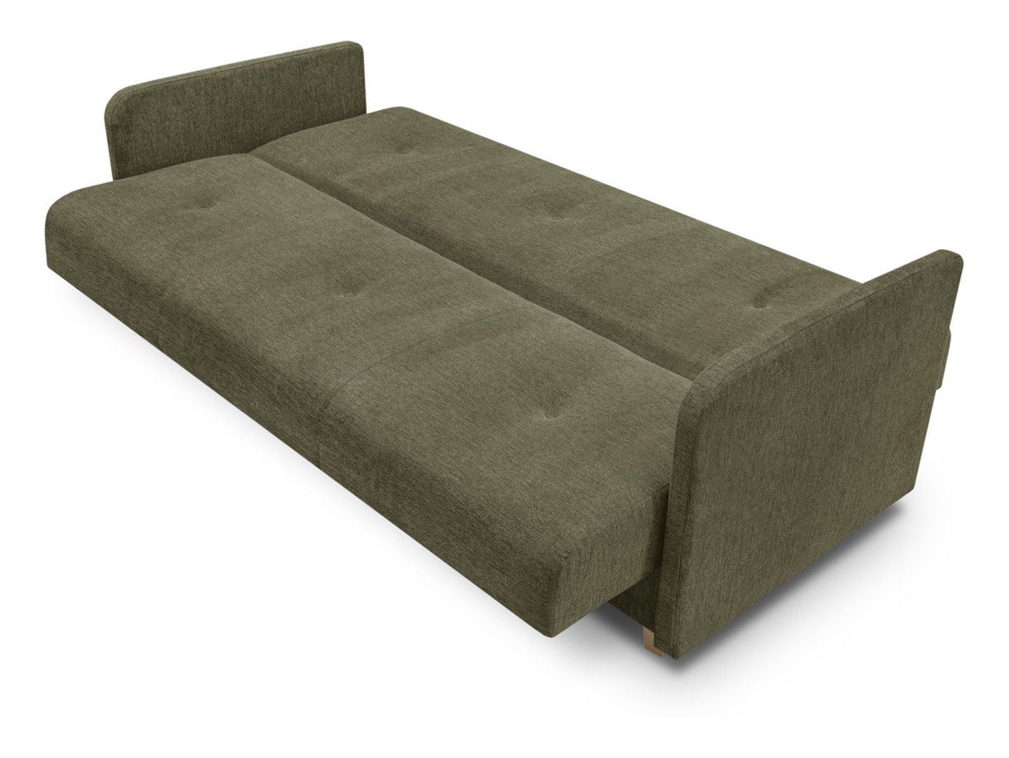 Tyrion three-seater sofa bed with storage box on legs, green wicker - Image 7
