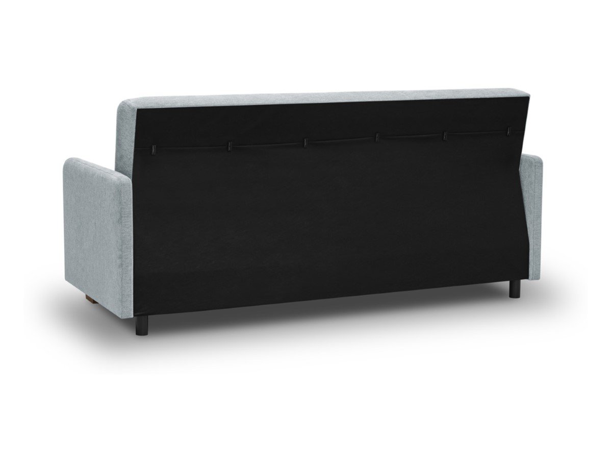 Tyrion three-seater sofa bed with storage box on legs, light gray wicker - Image 2