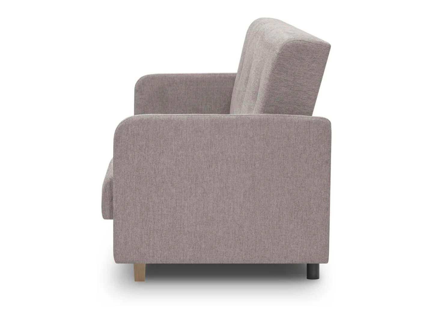 Tyrion three-seater sofa, extendable with storage box on legs, beige wicker surface