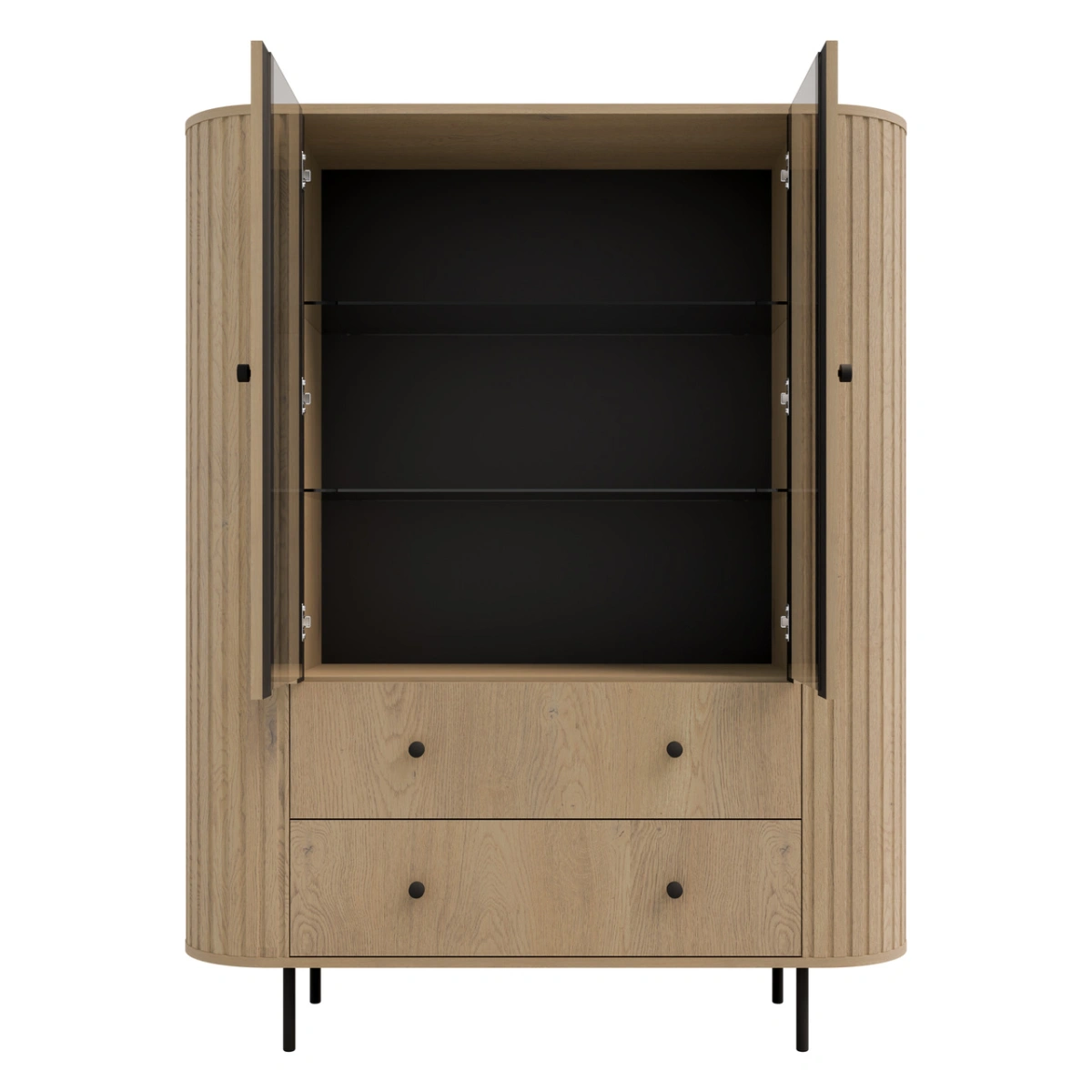 Showcase 2F2S with drawers 122 Oval cremona oak - Image 3