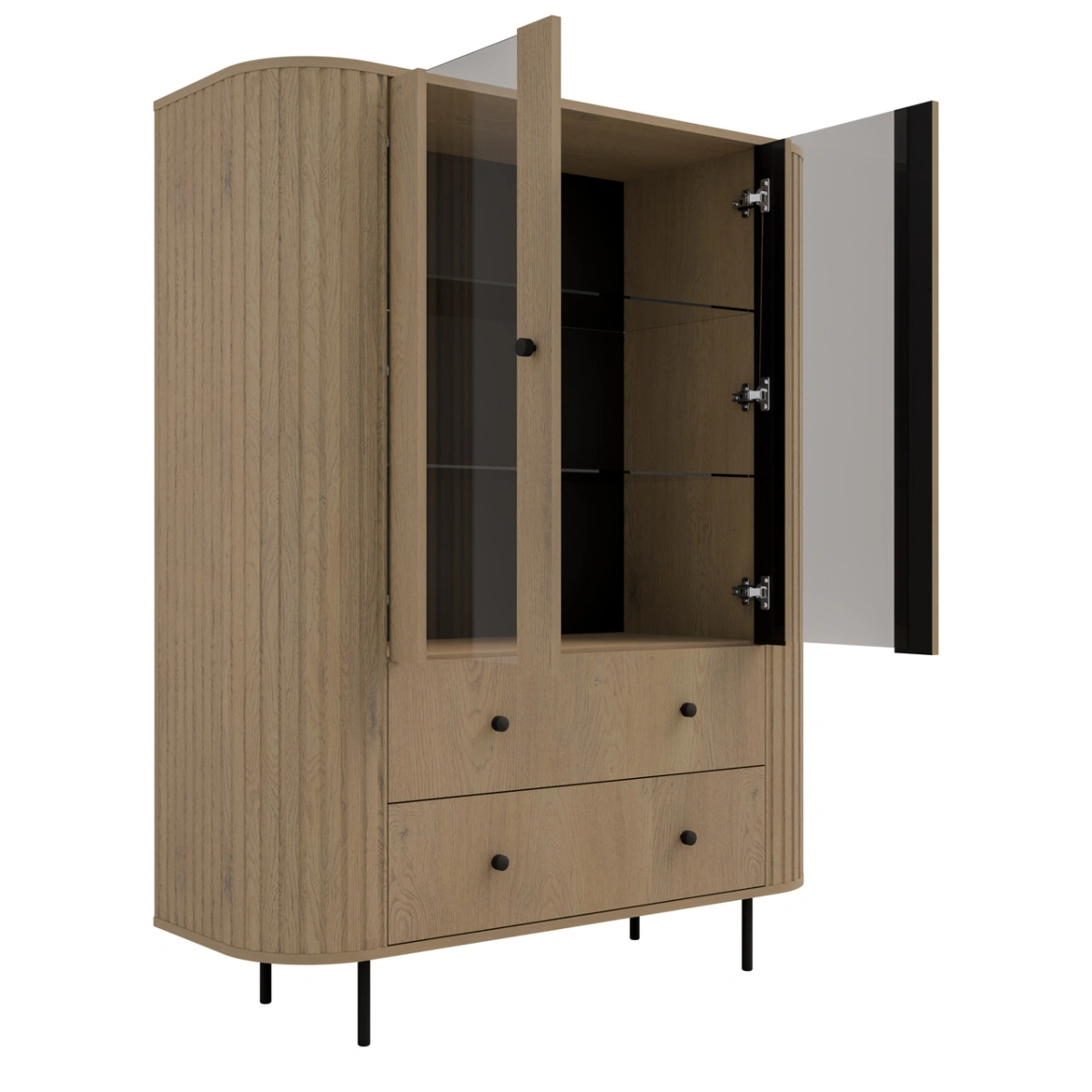 Showcase 2F2S with drawers 122 Oval cremona oak - Image 4