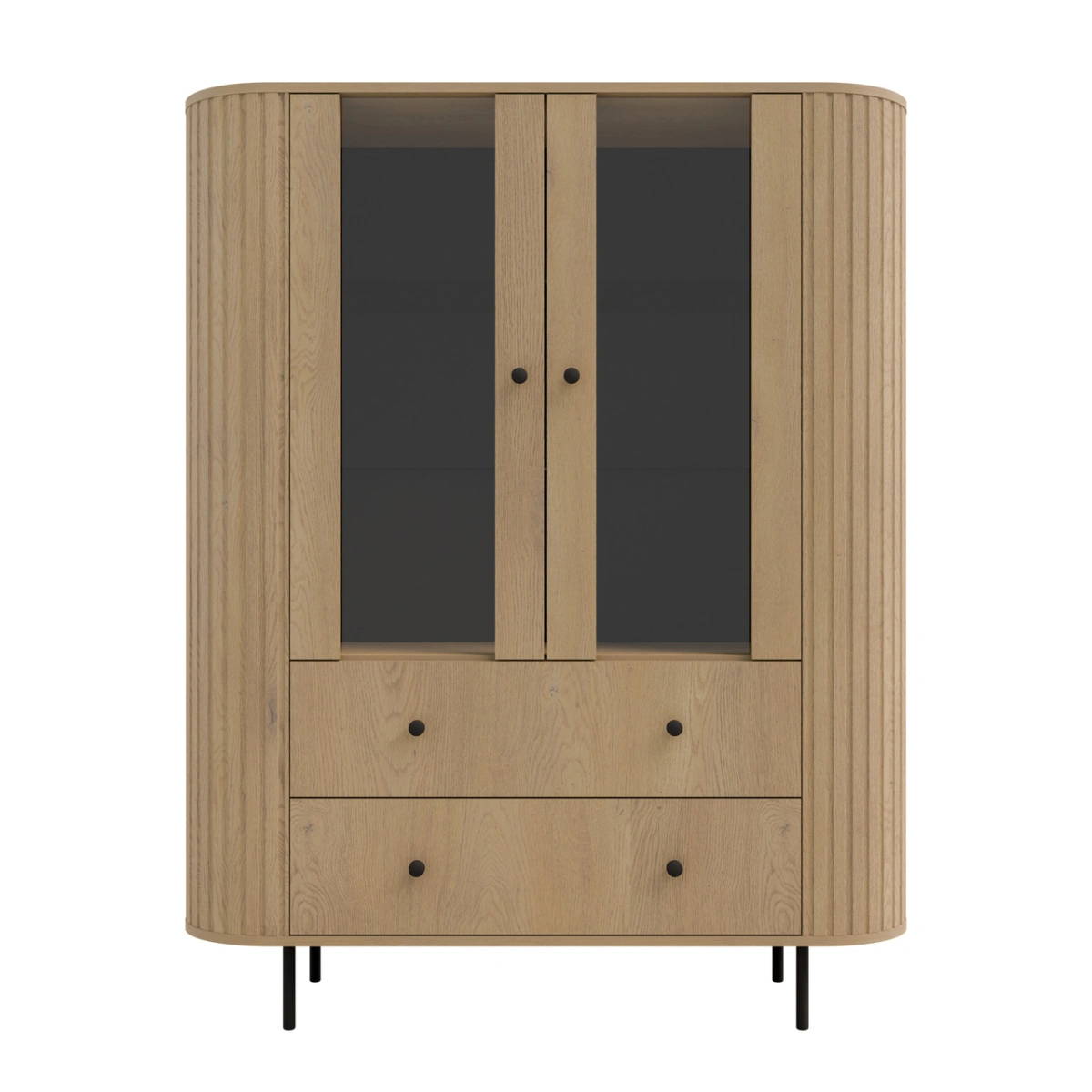 Showcase 2F2S with drawers 122 Oval cremona oak - Image 2