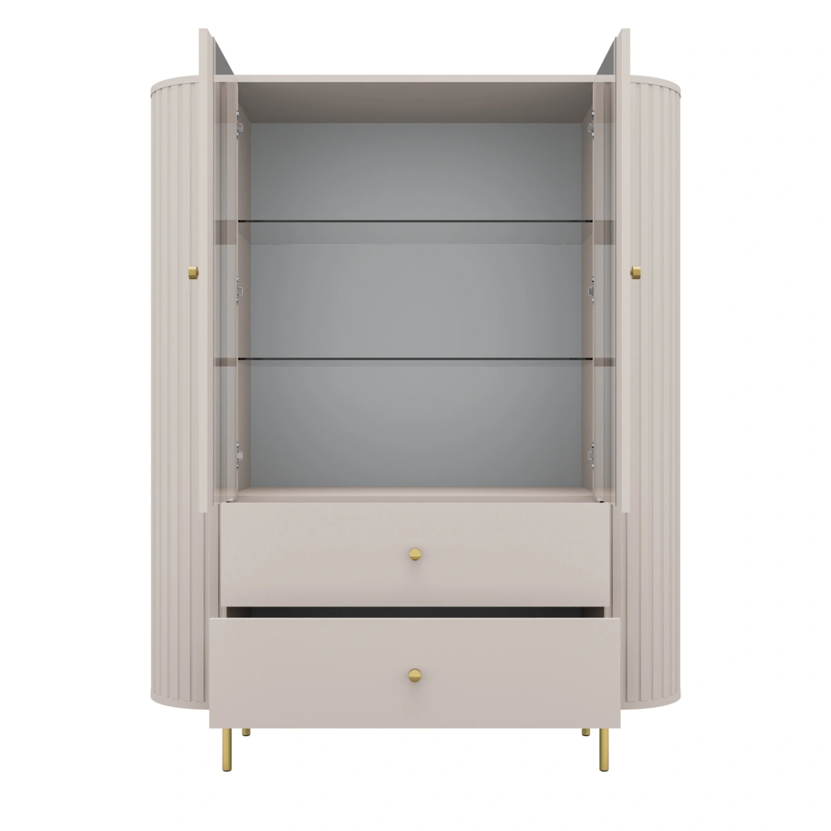 Showcase 2F2S with drawers 122 Oval beige - Image 4