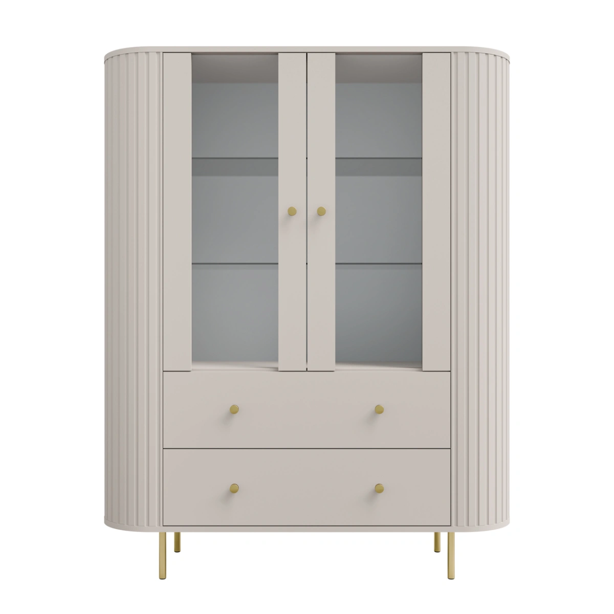 Showcase 2F2S with drawers 122 Oval beige - Image 2
