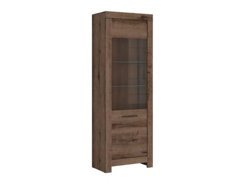 BALIN single-door display cabinet, 68 cm, monastery oak