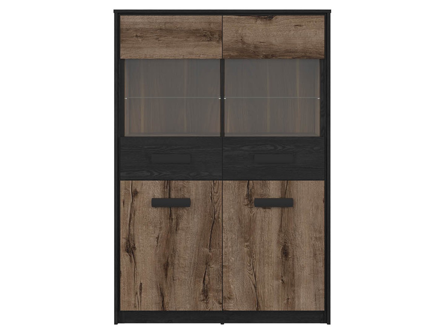 Low display cabinet KASSEL 100 cm, monastery oak/black oak - Image 3