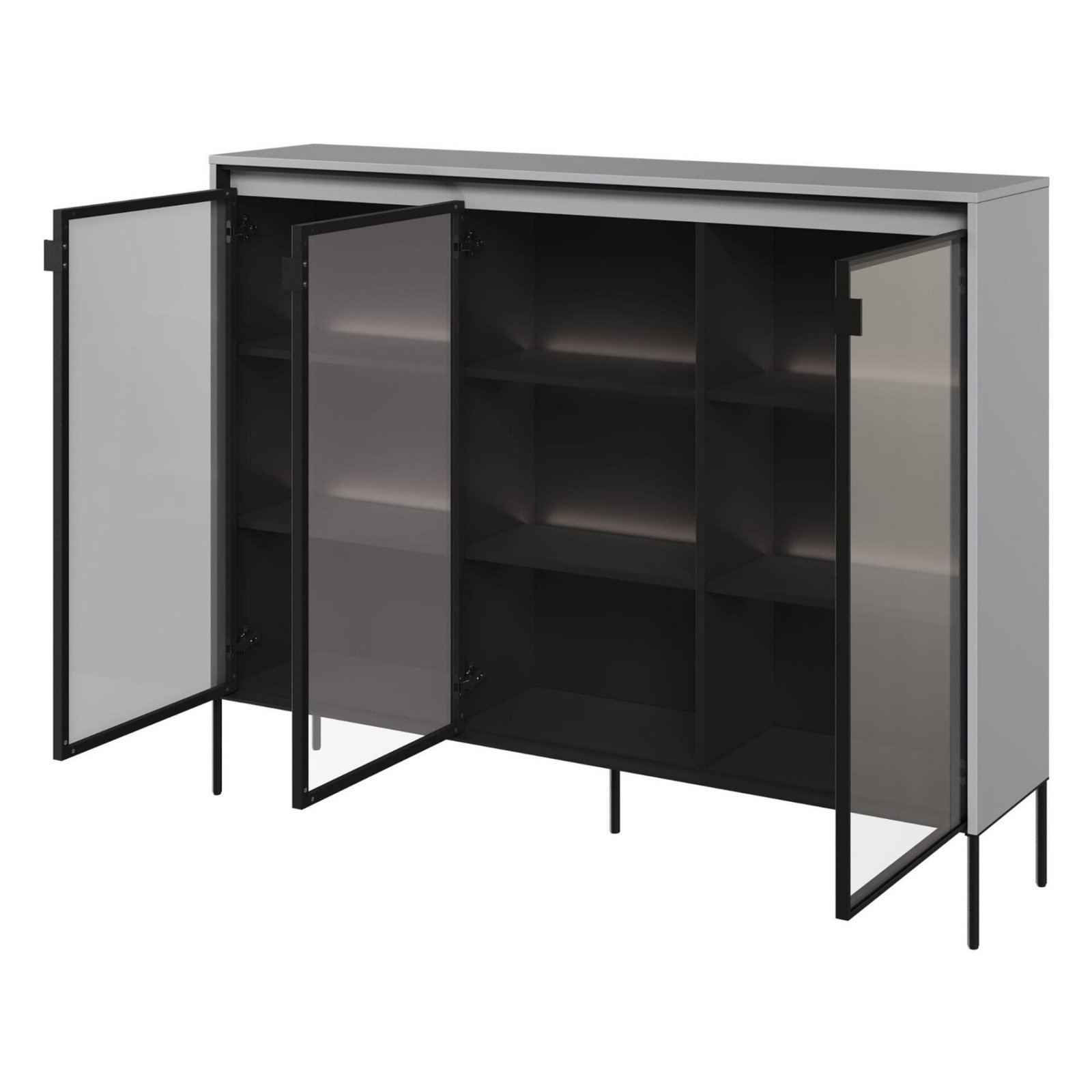 TREND 08 glass display case, grey/black legs - Image 3