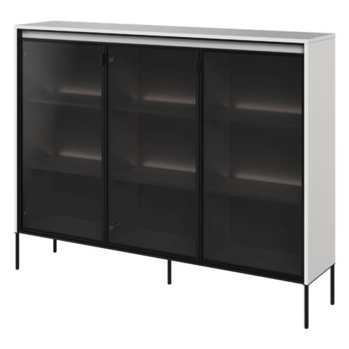 TREND 08 glass display case, white/black legs