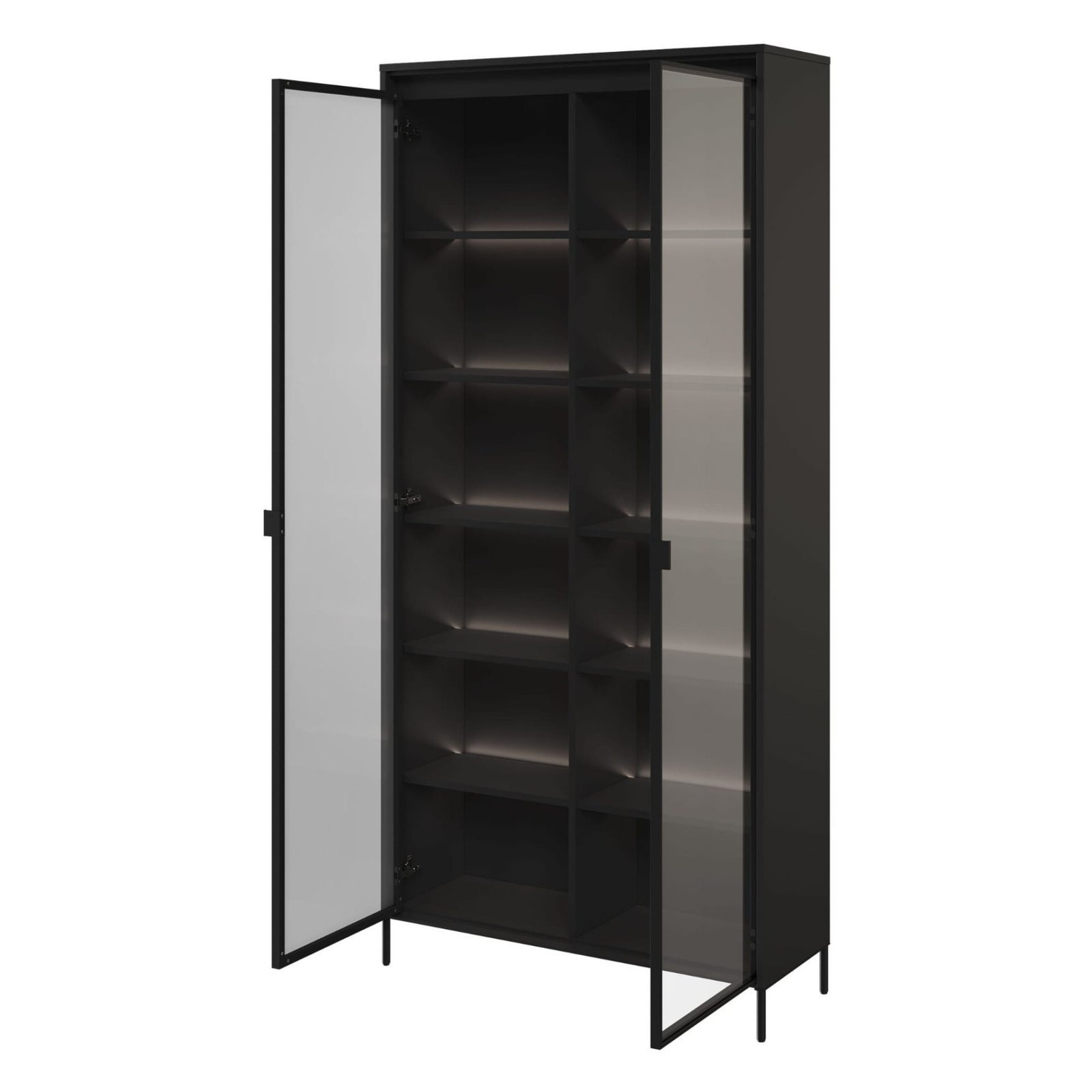 Display case with lighting TREND 07 black/black legs - Image 4