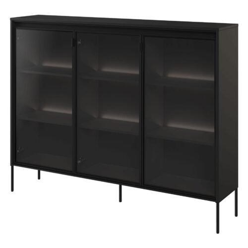 TREND 08 glass display case, black/black legs