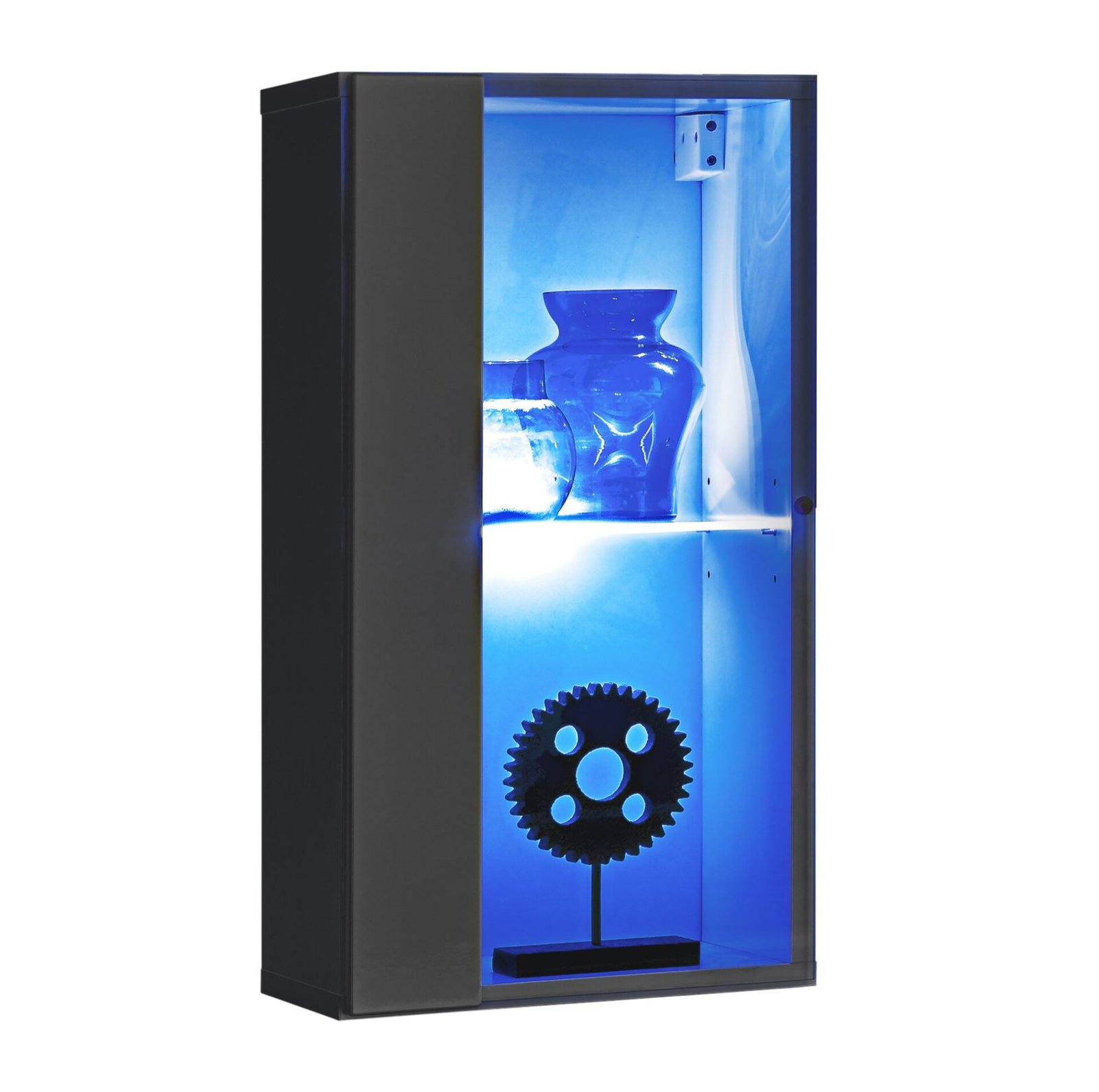 Wall-mounted display case "Switch 4", graphite color ASM